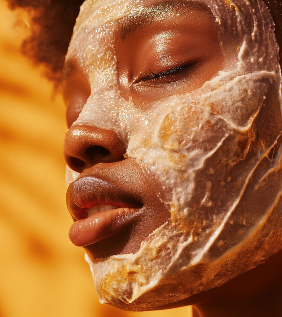 Moisterized woman relaxing