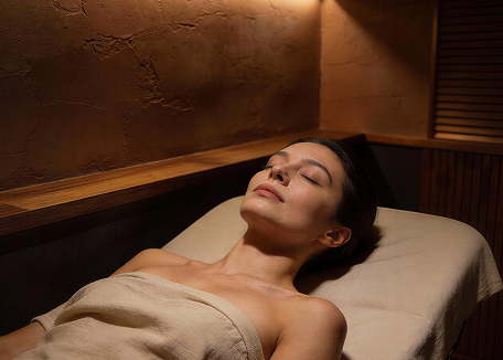 Transformation woman relaxing after a massage