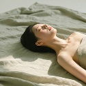 Woman relaxing after session